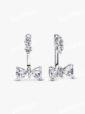 Sparkling Bow Drop Earrings